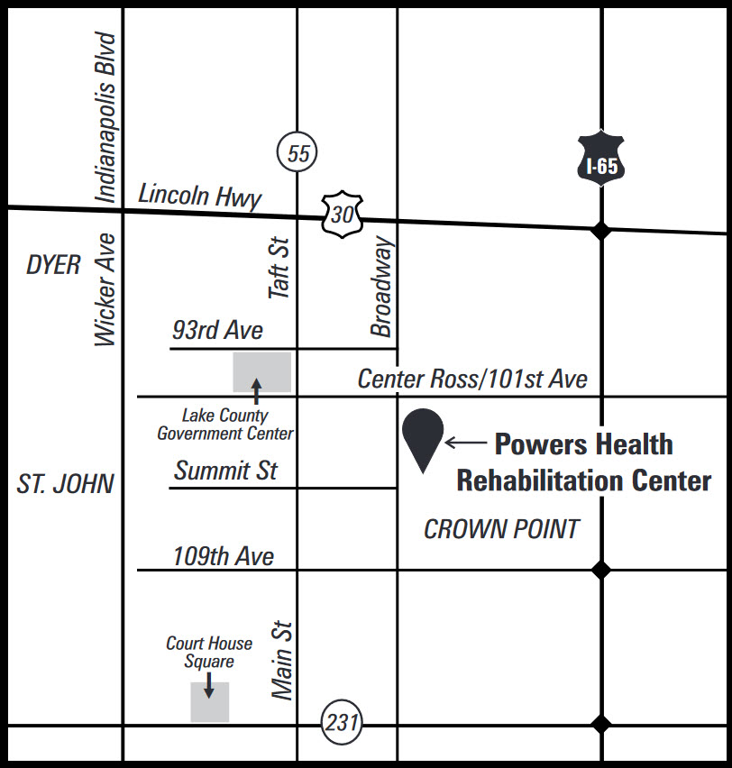 Powers Health Rehabilitation Center map